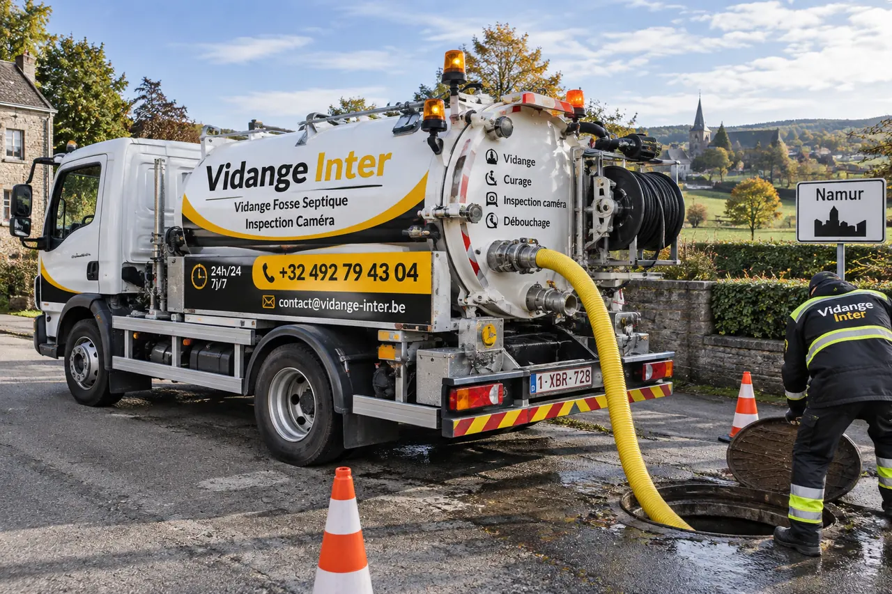 Camion Vidange Inter équipé pour une intervention de vidange